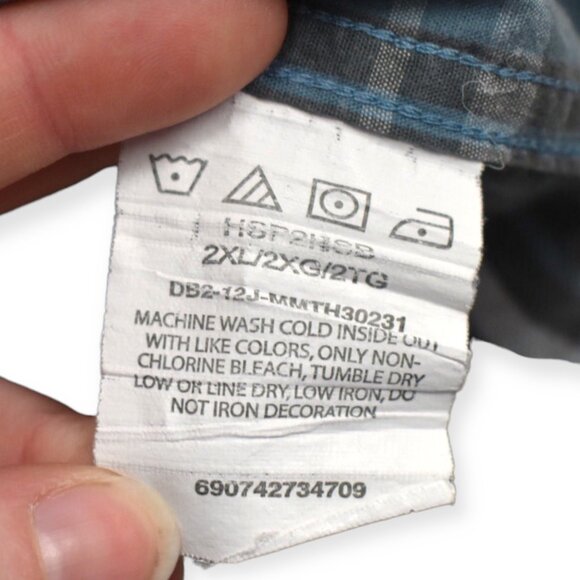 Wrangler Shirt 2XL Mens Plaid Short Sleeve Button Down Western Rodeo Cotton - Picture 7 of 14